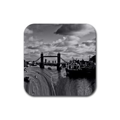 River Thames Waterfall Rubber Drinks Coaster (square)