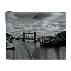 River Thames Waterfall Extra Large Makeup Purse by Londonimages