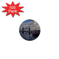 Thames Waterfall Color 100 Pack Mini Button (round) by Londonimages