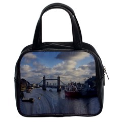 Thames Waterfall Color Twin-sided Satched Handbag by Londonimages