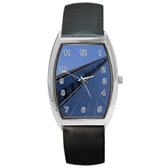 The Shard London Black Leather Watch (tonneau)