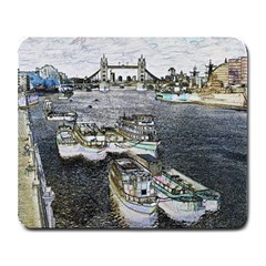 River Thames Art Large Mouse Pad (rectangle)