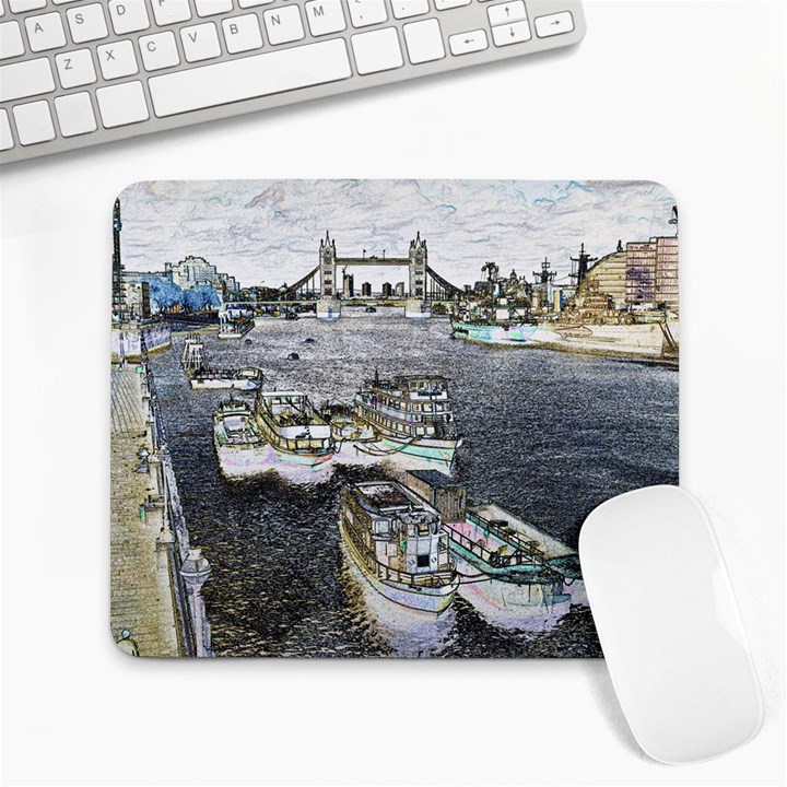 River Thames Art Large Mouse Pad (Rectangle)