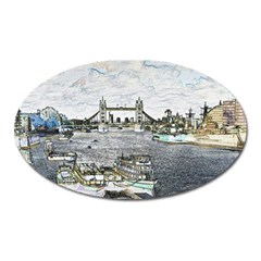 River Thames Art Large Sticker Magnet (oval) by Londonimages