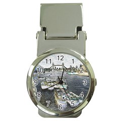 River Thames Art Chrome Money Clip With Watch