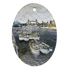 River Thames Art Oval Ornament (two Sides) by Londonimages