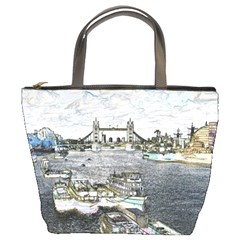 River Thames Art Bucket Handbag