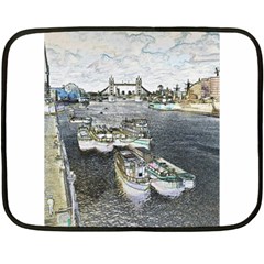 River Thames Art Twin-sided Mini Fleece Blanket