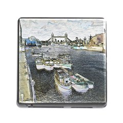 River Thames Art Card Reader With Storage (square) by Londonimages