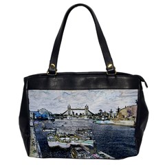 River Thames Art Single-sided Oversized Handbag