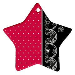 Lace Dots With Black Pink Ornament (star)