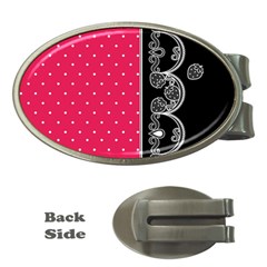 Lace Dots With Black Pink Money Clip (oval)