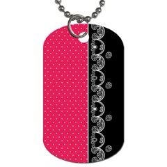 Lace Dots With Black Pink Dog Tag (one Side)