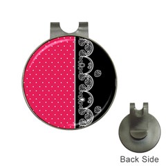 Lace Dots With Black Pink Golf Ball Marker Hat Clip