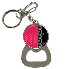 Lace Dots With Black Pink Bottle Opener Key Chain