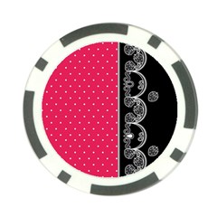 Lace Dots With Black Pink Poker Chip Card Guard by strawberrymilk