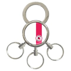 Brand Ribbon Pink With White 3-ring Key Chain by strawberrymilk