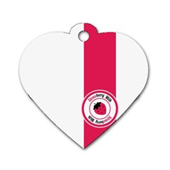 Brand Ribbon Pink With White Dog Tag Heart (one Side)