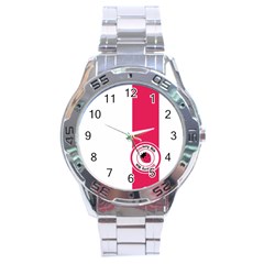 Brand Ribbon Pink With White Stainless Steel Analogue Men’s Watch