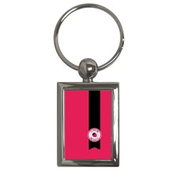 Brand Ribbon Black With Pink Key Chain (rectangle)