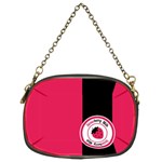 Brand Ribbon Black With Pink Chain Purse (Two Sides) Front