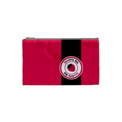 Brand Ribbon Black With Pink Cosmetic Bag (small)