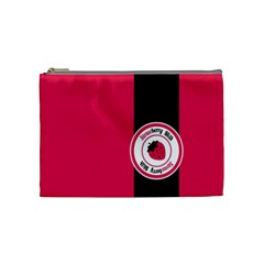 Brand Ribbon Black With Pink Cosmetic Bag (medium)