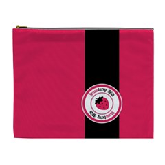 Brand Ribbon Black With Pink Cosmetic Bag (xl)