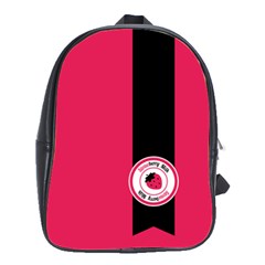 Brand Ribbon Black With Pink School Bag (large)