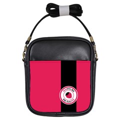 Brand Ribbon Black With Pink Girls Sling Bag