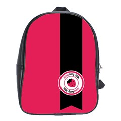 Brand Ribbon Black With Pink School Bag (xl)