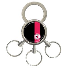 Brand Ribbon Pink With Black 3-ring Key Chain