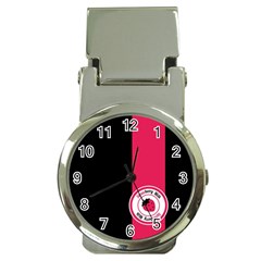 Brand Ribbon Pink With Black Money Clip Watch