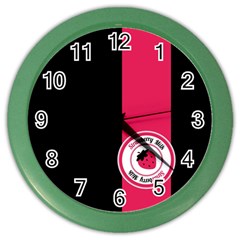 Brand Ribbon Pink With Black Color Wall Clock