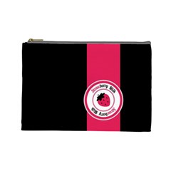 Brand Ribbon Pink With Black Cosmetic Bag (large)