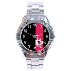 Brand Ribbon Pink With Black Stainless Steel Analogue Men’s Watch