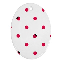 Strawberry Dots Pink Ornament (oval)