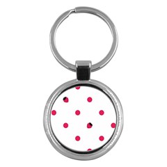 Strawberry Dots Pink Key Chain (round)