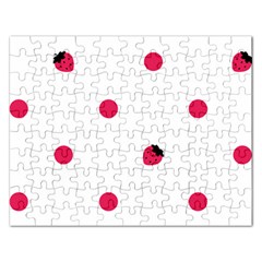 Strawberry Dots Pink Jigsaw Puzzle (rectangular) by strawberrymilk