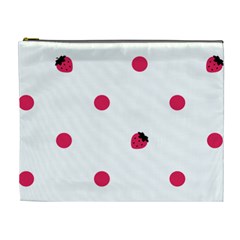 Strawberry Dots Pink Cosmetic Bag (xl)