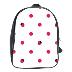 Strawberry Dots Pink School Bag (large)