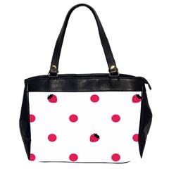 Strawberry Dots Pink Oversize Office Handbag (two Sides) by strawberrymilk