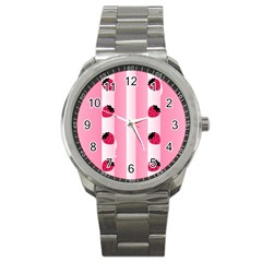 Strawberry Cream Cake Sport Metal Watch