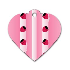 Strawberry Cream Cake Dog Tag Heart (two Sides)