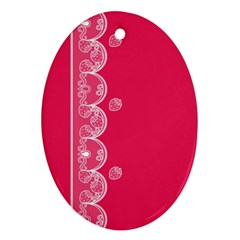 Strawberry Lace White With Pink Ornament (oval)