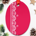 Strawberry Lace White With Pink Ornament (Oval) Front