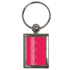 Strawberry Lace White With Pink Key Chain (rectangle)