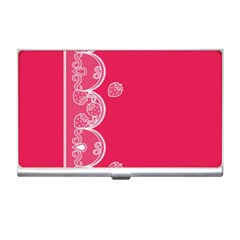 Strawberry Lace White With Pink Business Card Holder