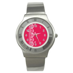 Strawberry Lace White With Pink Stainless Steel Watch