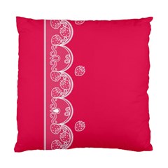 Strawberry Lace White With Pink Cushion Case (two Sides)